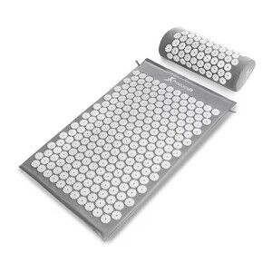 ProsourceFit Acupressure Mat and Pillow Set for Back/Neck Pain Relief , Grey